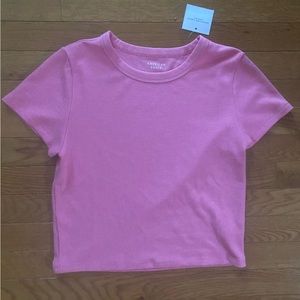 XL SUPER SOFT AMERICAN EAGLE PINK WAFFLE BABY TEE- NEVER WORN BEFORE WITH TAG